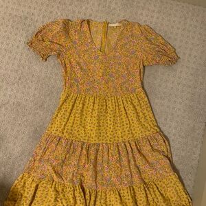Down east Yellow Girls Floral Dress Spring